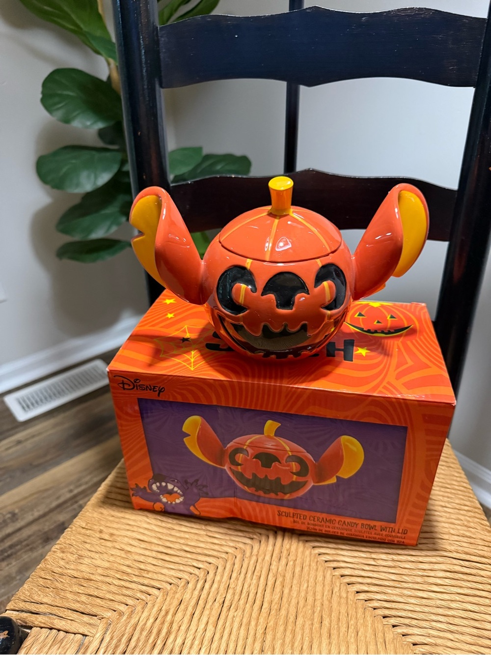 Disney Stitch Pumpkin Candy Dish NWOT